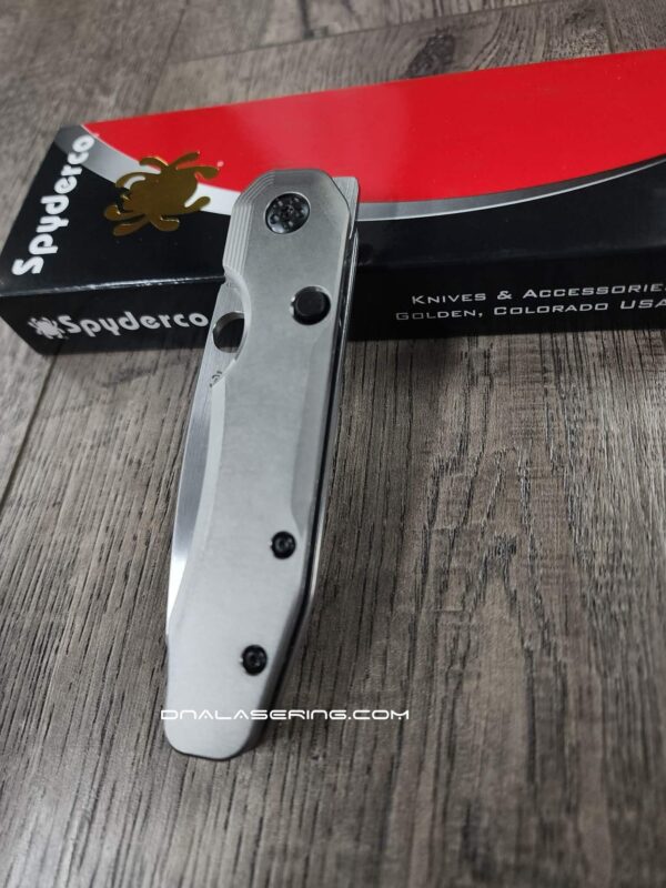 Spyderco Smock Large Pivot - Contoured Titanium Scales - Blacked-Out Hardware - Blacksmith LynchNW Clip - Complete Knife