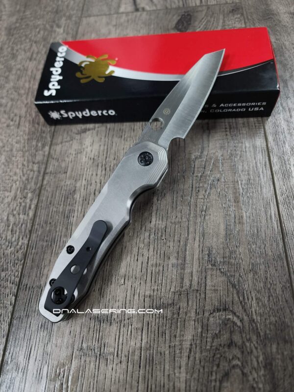 Spyderco Smock Large Pivot - Contoured Titanium Scales - Blacked-Out Hardware - Blacksmith LynchNW Clip - Complete Knife