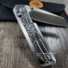 Vosteed Parallel Crossbar Lock Knife - Custom Relief Scroll Laser Engraved - Titanium Scales - Complete Knife