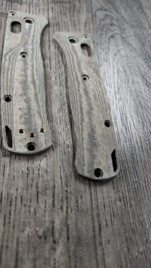 MINI Bugout Crossfade - Micarta Scales - Green Linen Micarta - Flytanium Gear