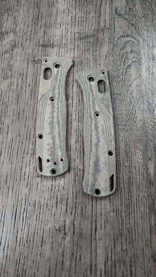 MINI Bugout Crossfade - Micarta Scales - Green Linen Micarta - Flytanium Gear