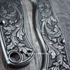 Spyderco PM2 TI - Custom Scroll - Relief Engraved Titanium Knife Scales - EDC Gear - Knife & Hardware Optional