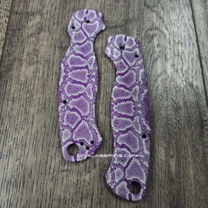 il_fullxfull.7853757495_rx8l-1.jpg Spyderco PM2 Loop Scales - Laser Engraved Snakeskin Pattern - Aluminum Nebula Purple Scales - Flytanium Gear - Knife & Hardware Optional