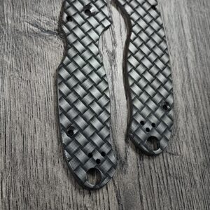 Spyderco PM3 Titanium Scales – Basketweave Deep Relief Engraving – Titanium – Paramilitary 3 Scales - Spyderco EDC Scales