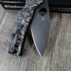 Spyderco Shaman MagnaCut DLC Black Blade – AWT Skinny Black Aluminum Scales (Liner Delete) w/ Viking Rune Engraving – LynchNW Clip