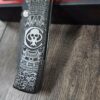 Chaves 229 Redencion KickStop Chisel – M390 DLC Blade – Titanium w/ Chaves Skull Aztec Relief Engraving (Double Sided) – Custom Knife