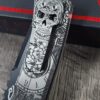 Chaves 229 Redencion Kickstop – M390 Chisel DLC Blade – Titanium w/ Full Relief Sugar Skull Engraving + Engraved Skull Clip – One-Off Custom