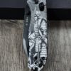 Kizer Drop Bear 2 – Samurai Engraved Knife – Custom Laser Engraving – Great Wave Pattern – EDC Folding Knife - Complete Knife