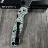 Spyderco PM2 Loop Scales - Laser Engraved Cannabis Scroll Pattern - Aluminum Olive Drab Scales - Flytanium Gear - Knife & Hardware Optional