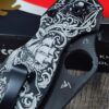 Spyderco PM2 Loop Scales - Laser Engraved Pirate Skull Design - Aluminum Void Black Scales - Flytanium Gear - Knife & Hardware Optional