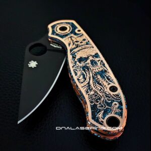 We the People - US Flag - Spyderco PM2 - Deep Laser Engraved - PM2 Titanium Knife Scales - Flytanium Gear - Knife & Hardware Optional