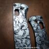 Leaf Scroll - MINI Benchmade Bugout - Deep Laser Engraved Titanium Scales - EDC Gear *Scales Only*