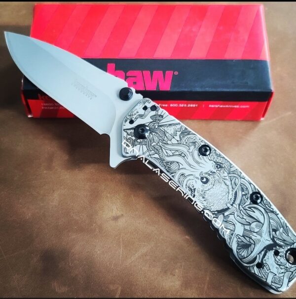 Kershaw Cryo II - Kraken VS Pirate Ship - Deep Fiber Laser Engraving - EDC Knife - New in Box