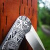 il_fullxfull.3888610388_d51v.jpg Civivi Elementum - Aztec Calendar - Deep Laser Engraved Titanium Knife Scales - EDC Gear - Knife Install Optional