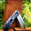 il_fullxfull.3888614166_q1x4.jpg Civivi Elementum - Leaf Scroll - Deep Laser Engraved Titanium Knife Scales - EDC Gear - Knife Install Optional