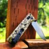 il_fullxfull.3892173828_9iit.jpg Leaf Scroll - MINI Benchmade Bugout Brass - Deep Laser Engraved Brass Scales - Flytanium Gear *Scales / knife handles Only*