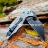 il_fullxfull.3920369172_shjz.jpg Geometric Pattern - Spyderco Yojimbo 2 - Deep Laser Engraved - Stonewash Titanium Scales - EDC Gear - Fully Installed Knife Option