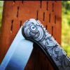 il_fullxfull.3936111155_cxdk.jpg Civivi Elementum - Leaf Scroll - Deep Laser Engraved Titanium Knife Scales - EDC Gear - Knife Install Optional
