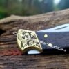 Buck 110 - Leaf Scroll - NEW Relief Engraving - Fiber Laser Deep Engraved - EDC Knife - NIB