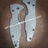 Seigaiha Pattern - Japanese Waves - Spyderco Yojimbo 2 - Deep Laser Engraved - Stonewash Titanium Scales - EDC Gear *Knife Install Optional*