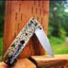 il_fullxfull.4005054437_sgkg.jpg Snakeskin - Reptile Pattern - MINI Benchmade Bugout Brass - Deep Laser Engraved Brass Scales - Flytanium Gear *Scales / Knife handles Only*