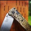 il_fullxfull.4005054513_mtuj.jpg Snakeskin - Reptile Pattern - MINI Benchmade Bugout Brass - Deep Laser Engraved Brass Scales - Flytanium Gear *Scales / Knife handles Only*