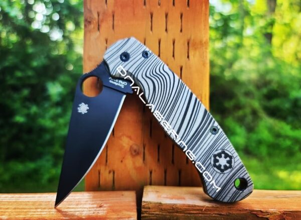 Beskar Ingot - Spyderco PM2 TI - Fiber Laser Deep Engraved - PM2 Titanium Knife Scales - Flytanium Gear - Knife & Hardware Optional