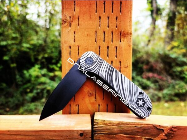 Civivi Elementum - Beskar Ingot - Mando - Deep Laser Engraved Titanium Knife Scales - Flytanium Gear - Knife Install Optional