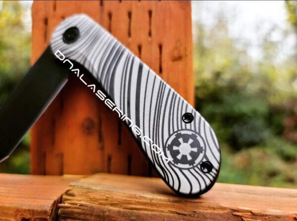 il_fullxfull.4433440545_gvor.jpg Beskar Ingot - Mando - Civivi Elementum - Laser Engraved DLC Titanium Knife Scales - Flytanium Gear - Knife Install Optional