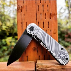 il_fullxfull.4433440567_jm50.jpg Beskar Ingot - Mando - Civivi Elementum - Laser Engraved DLC Titanium Knife Scales - Flytanium Gear - Knife Install Optional