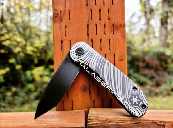 il_fullxfull.4433440567_jm50.jpg Beskar Ingot - Mando - Civivi Elementum - Laser Engraved DLC Titanium Knife Scales - Flytanium Gear - Knife Install Optional