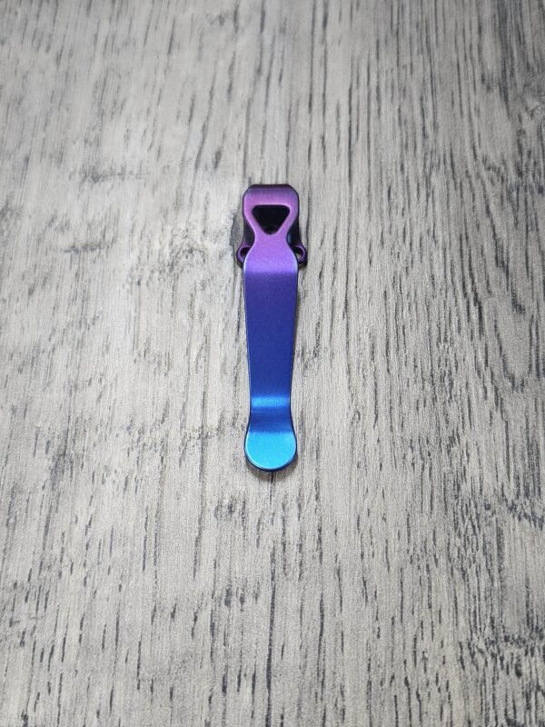 il_fullxfull.4643599168_66k0.jpg LynchNW Benchmade - Standard - Anodized Titanium - Deep Carry Pocket Clip - Ano Finish - Bronze - Blurple - Fade - Purple MADE In USA