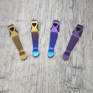 LynchNW Benchmade - Standard - Anodized Titanium - Deep Carry Pocket Clip - Ano Finish - Bronze - Blurple - Fade - Purple MADE In USA