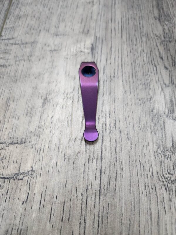 il_fullxfull.4689547791_e2vf.jpg LynchNW Spyderco - Standard - Anodized Titanium - Deep Carry Pocket Clip - Ano Finish - Bronze - Blurple - Fade - Purple - MADE in USA