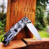 il_fullxfull.4846262377_pubi.jpg Skulls - Aged Finish - MINI Benchmade Bugout Brass - Relief Engraved Brass Scales - Flytanium Gear *Scales/Handles Only* Optional Coin