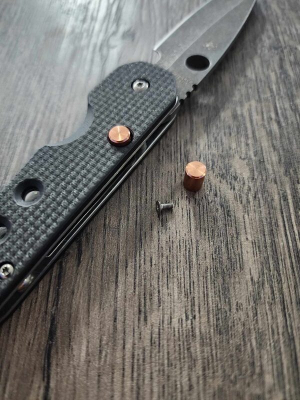 Spyderco Smock - Replacement Button (Lock Release) - Copper - EDC Gear ( knife not included )