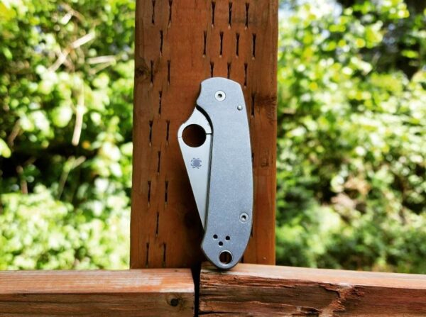 il_fullxfull.5004775251_rg07.jpg PM3 SKINNY - Titanium Scales for Spyderco Paramilitary 3 - Stonewash - EDC Gear - Knife Install Optional