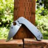 il_fullxfull.5004784465_3uwo.jpg PM3 SKINNY - Titanium Scales for Spyderco Paramilitary 3 - Stonewash - EDC Gear - Knife Install Optional