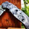 il_fullxfull.5131841785_r2n3.jpg Fearless Tarantula Inside Skull - Spyderco PM2 - Engraved PM2 Titanium Knife Scales - Paramilitary 2 EDC - Knife & Hardware Optional