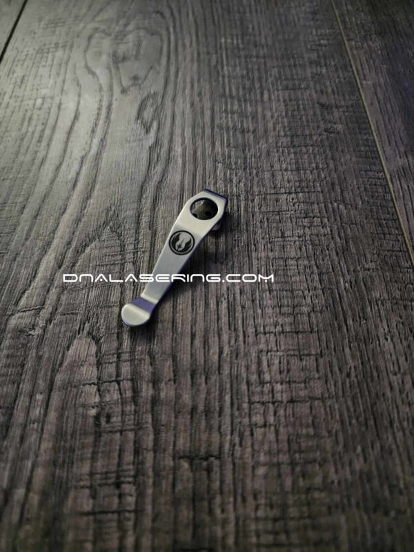 il_fullxfull.5226933540_j3m7.jpg LynchNW Spyderco - Jedi Logo - Engraved Titanium - Deep Carry Pocket Knife Clip - Blacksmith, Satin or Sandwashed Finish - MADE in USA!