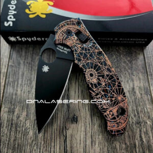 il_fullxfull.5260866070_kaao.jpg Shipwreck Patina - Goonies Map - Spyderco Manix 2 - Deep Laser Engraved - Copper Knife Scales - Flytanium Gear *Knife Install Optional*