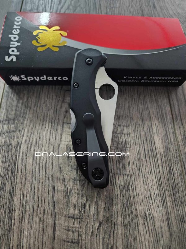 il_fullxfull.5401689572_nhx7.jpg Titanium Black Scales for Spyderco Delica - Flytanium Gear - Optional Knife Install with Upgrades