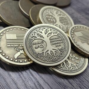 il_fullxfull.5524684246_8hyq.jpg Rule #9 - Tree of Life - Deep Laser Engraved Brass Coin - Polished