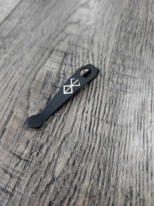 il_fullxfull.5653061408_dtpp.jpg Spyderco WIRE Clip - Viking Berserker - Laser Engraved Titanium - Deep Carry Pocket Knife Clip - Blacksmith, Satin or Stonewash -Made In USA
