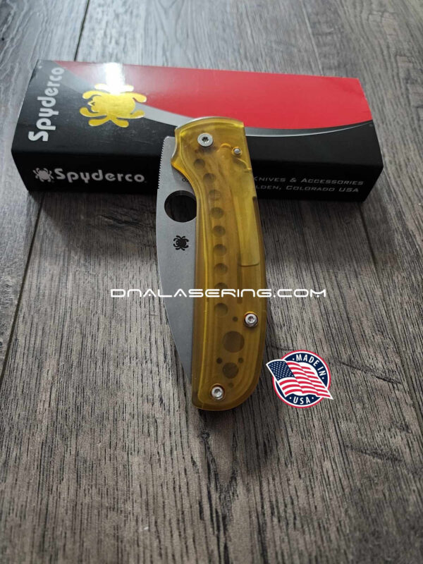 il_fullxfull.5658420867_n5vo.jpg Ultem Lotus Scales - Spyderco Shaman - MADE IN USA - Flytanium Gear *Optional Knife Install*