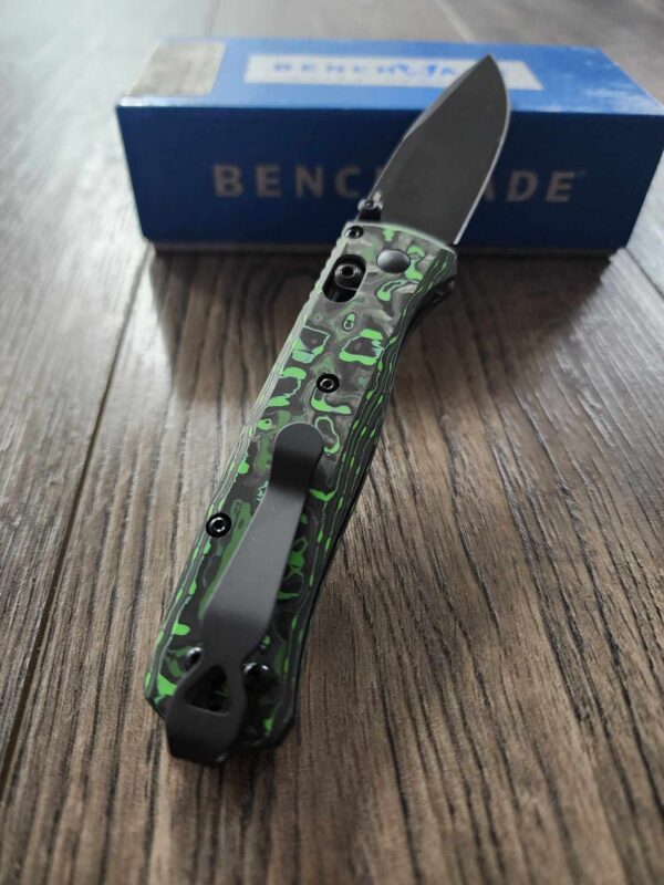 il_fullxfull.5673024026_icvn.jpg Benchmade Bugout Electric Green Carbon Fiber Scales - No Lanyard - Deep Chamfer