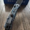 Benchmade Bugout Electric Blue Carbon Fiber Scales - No Lanyard - Deep Chamfer