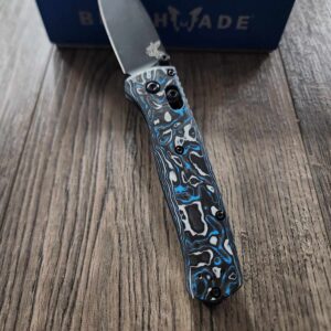 il_fullxfull.5721124633_46lf.jpg Benchmade Bugout Electric Blue Carbon Fiber Scales - No Lanyard - Deep Chamfer