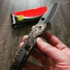 il_fullxfull.5860634550_gz35.jpg 3D Skulls - Spyderco Smock - NEW Relief Engraving Style w/ Aging - Fiber Laser Engraved copper Scales - EDC Gear *Knife Install Optional*