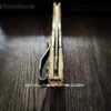 il_fullxfull.5874146270_c7yp.jpg Paisley Leaf - Spyderco Delica - Relief Engraved Brass Scales - Polished - Flytanium Gear - Optional Knife w/ Backspacer, Hardware & Clip